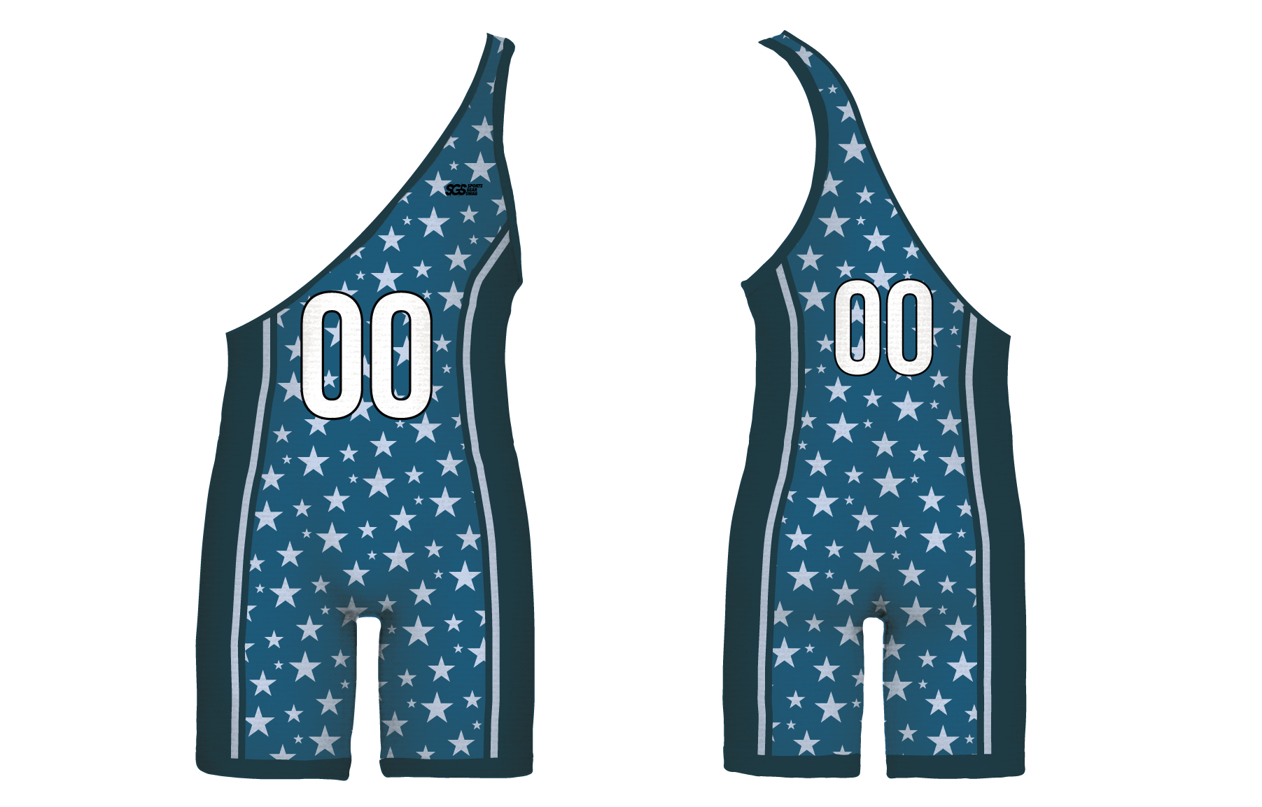 Custom single strap wrestling singlets adult youth unisex starry night - Wrestling-singlets