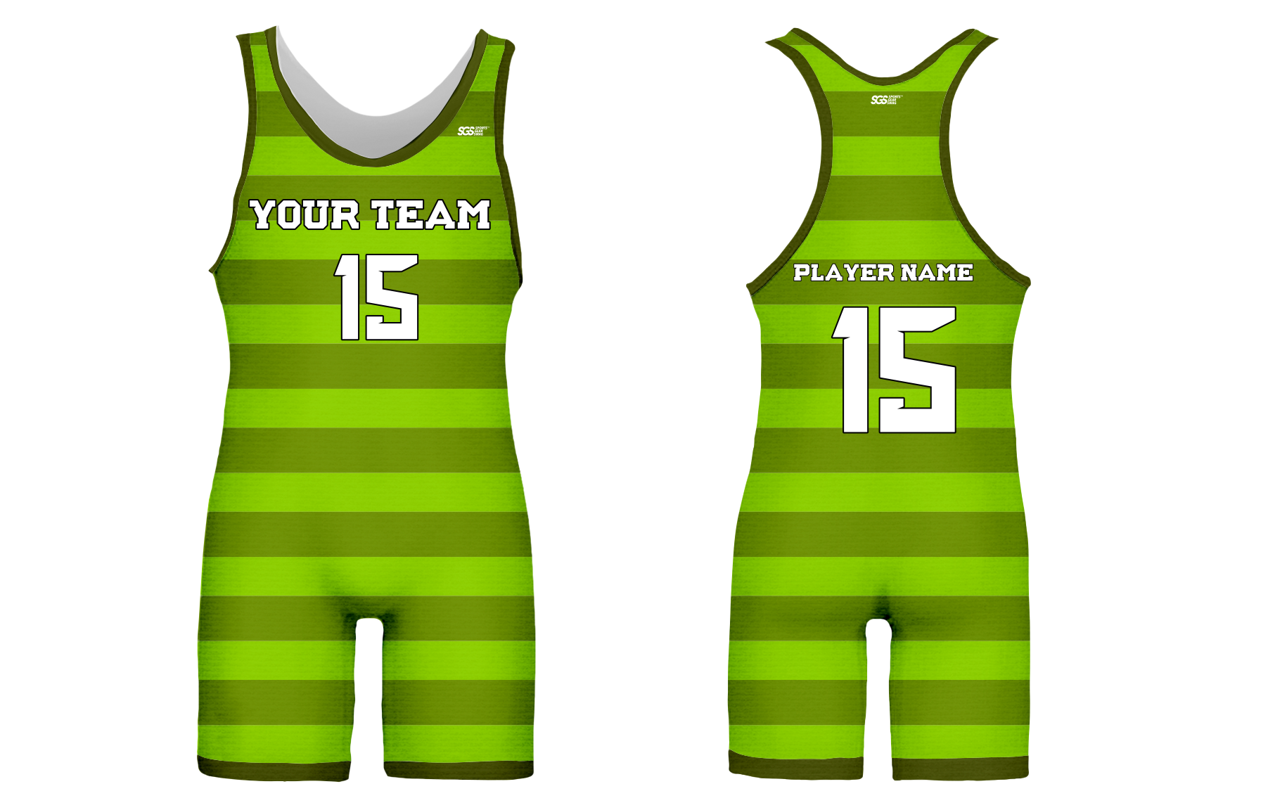 Custom adult youth unisex wrestling olive drift design - Wrestling-singlets