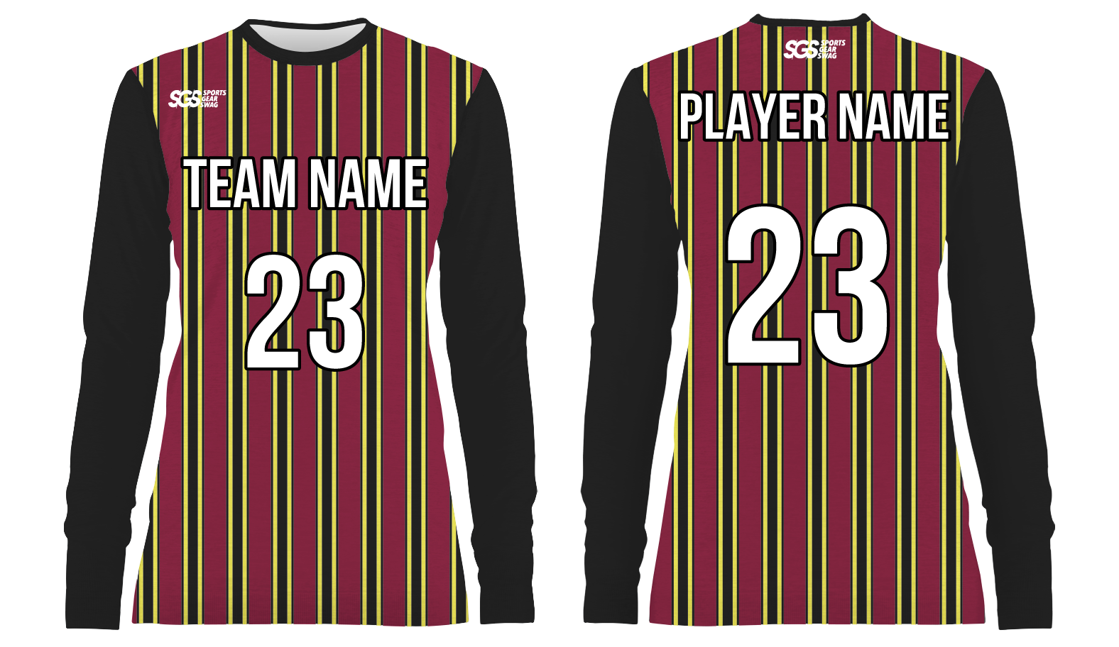 Custom vertical lines adult youth unisex long sleeves soccer jerseys - Jersey