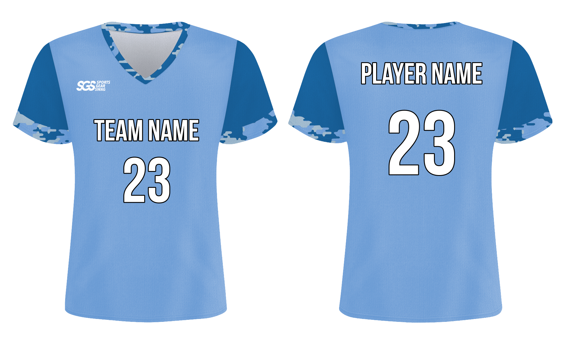 Custom blue camo adult youth soccer jersey - Jersey