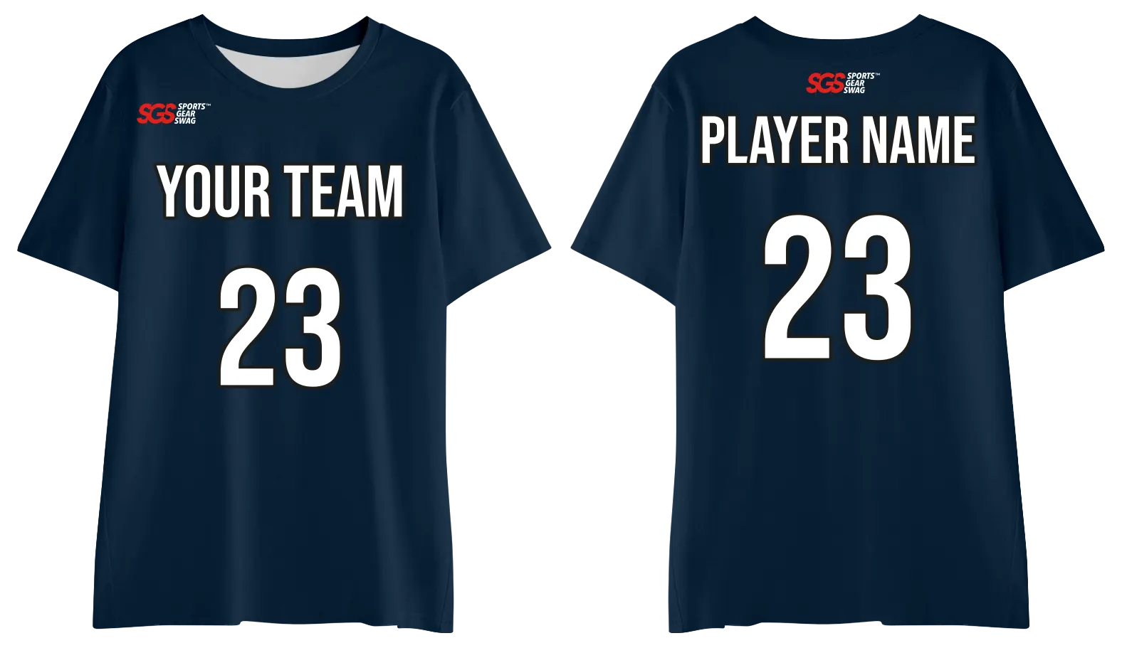 Custom navy blue adult youth unisex comfort short-sleeve t shirt - Jersey