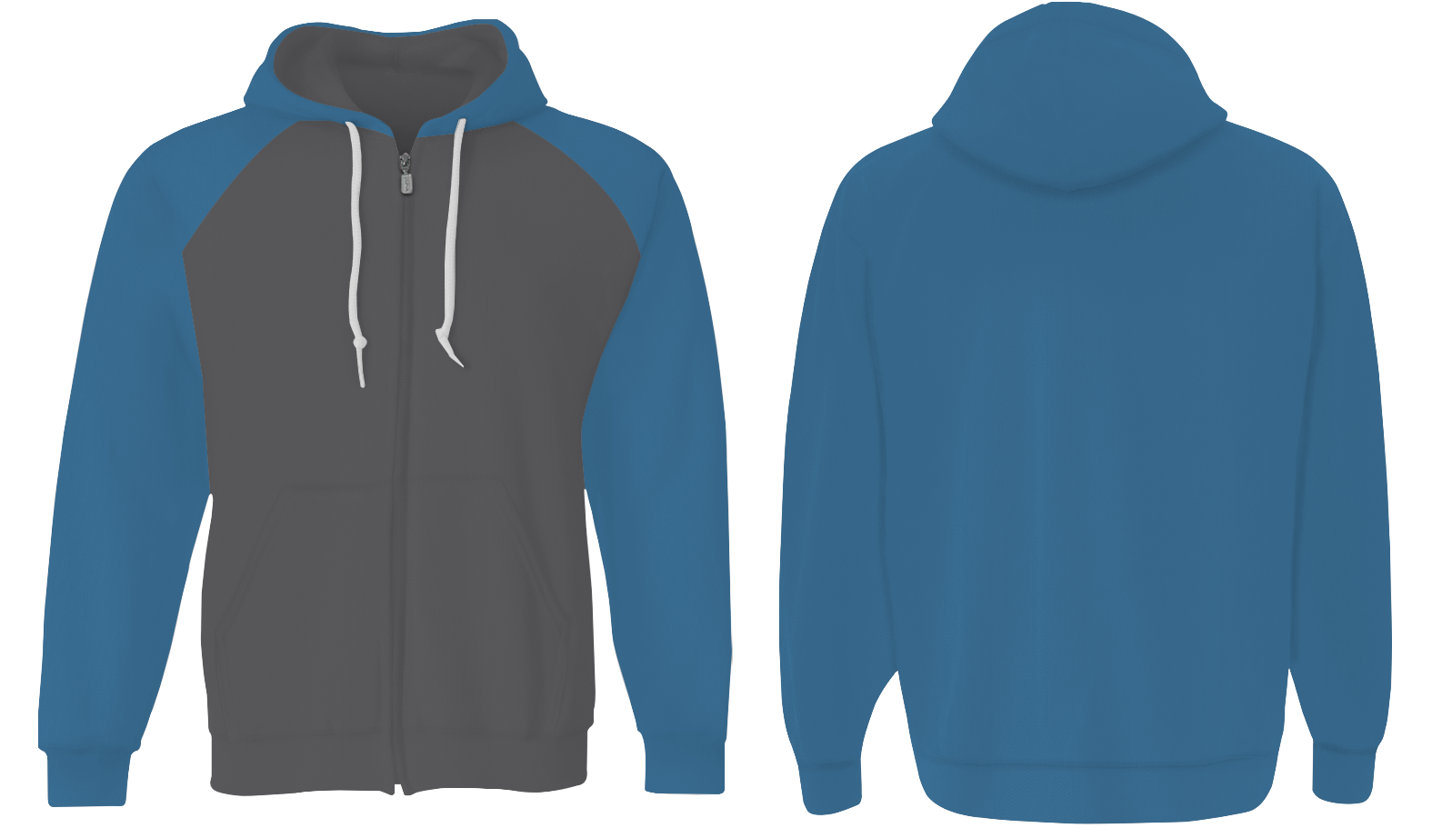 Custom color block adult youth unisex full-zip hoodie - Hoodie