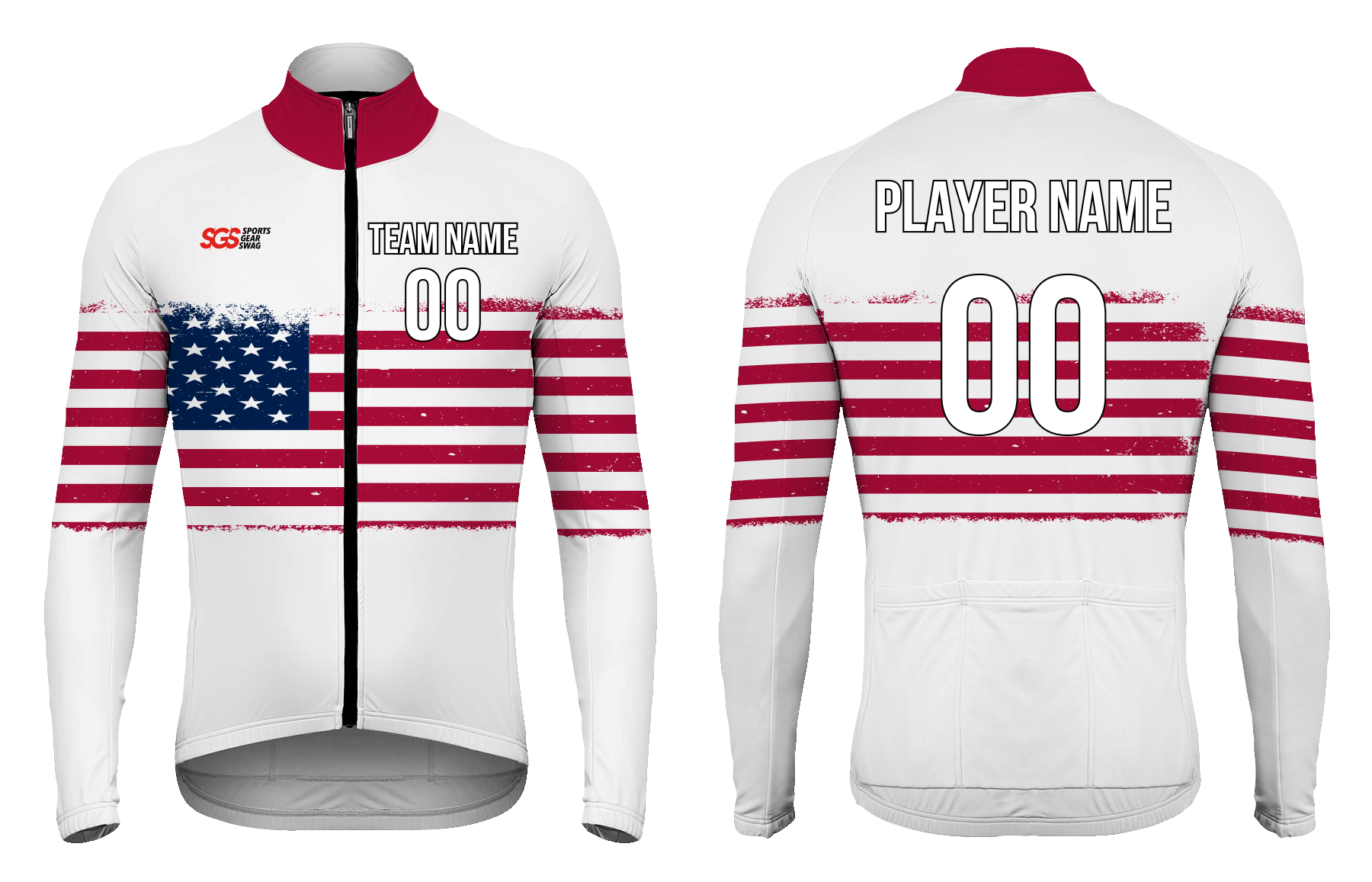 Custom cycling long sleeve adult youth unisex freedom ride - Jersey