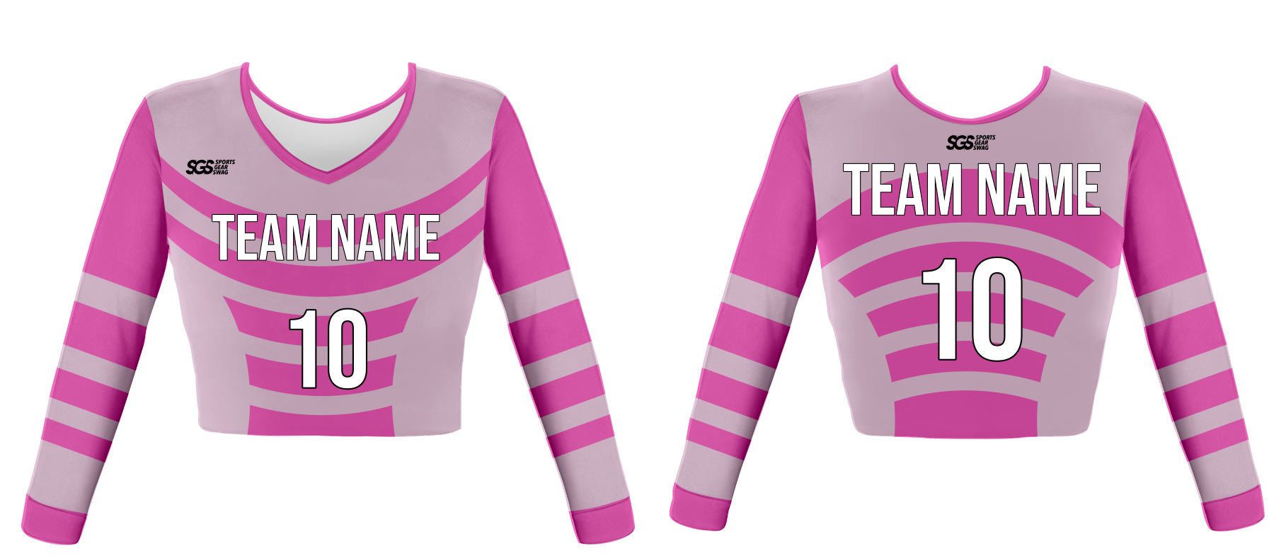 Custom wireless waveform youth adult unisex cheerleading long sleeve crop top jersey - Jersey