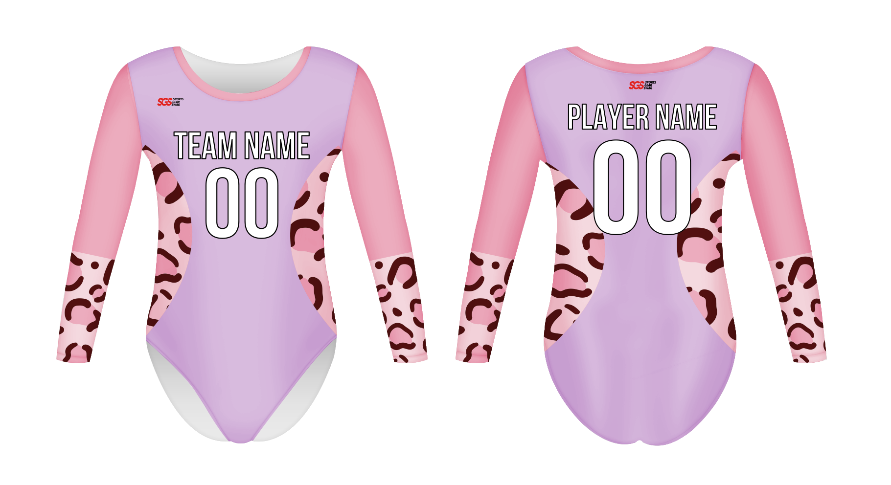 Custom women long sleeve one piece dance uniform animal footprint - Dance-jerseys