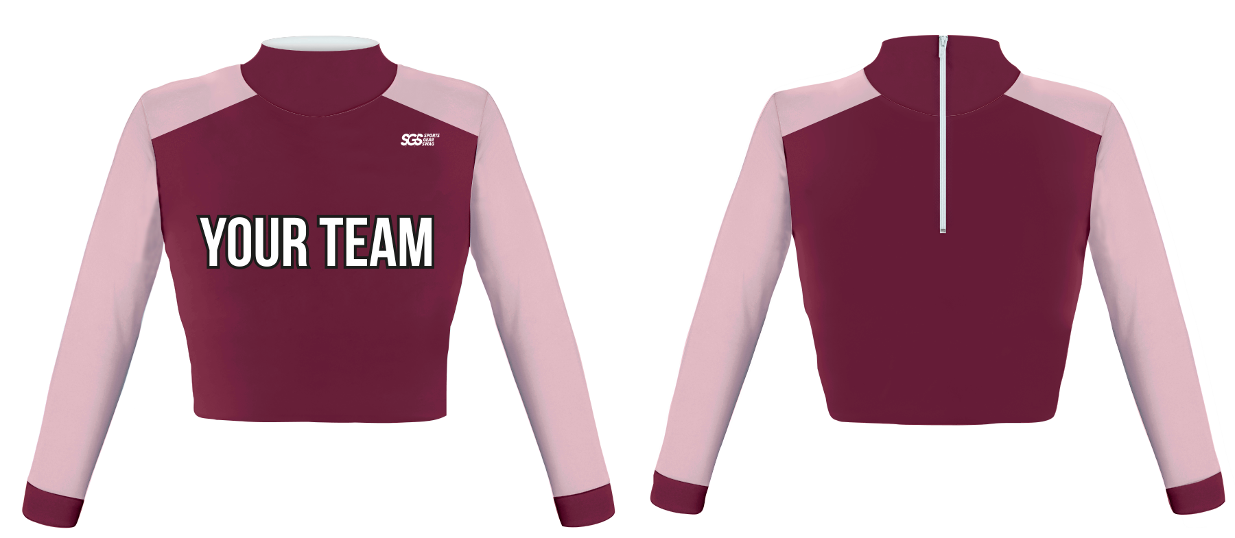 Custom cheerleading uniform deep red elegance turtle neck - Jersey