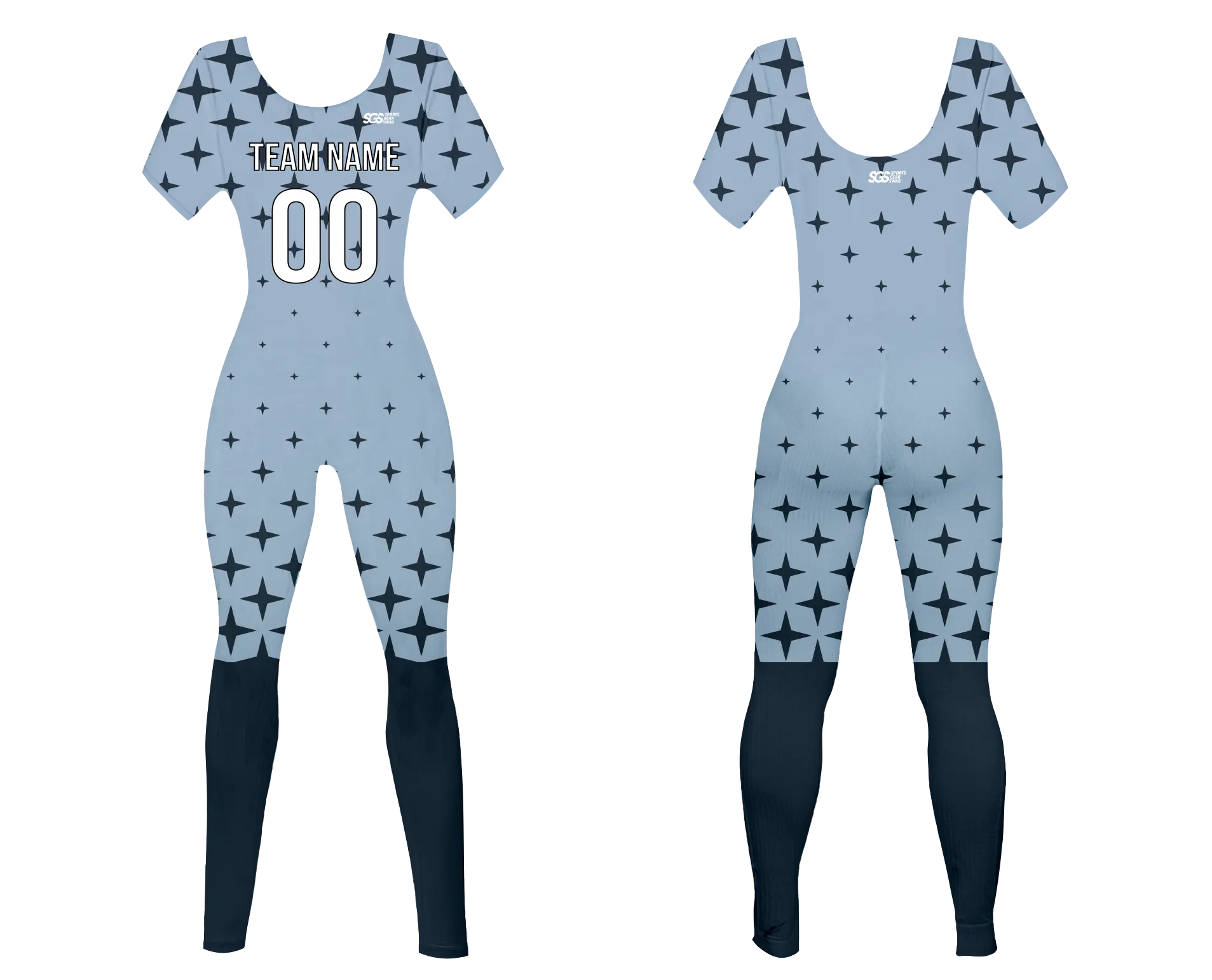 Custom women short sleeve dance bodysuit twinkling star - Dance-bodysuits