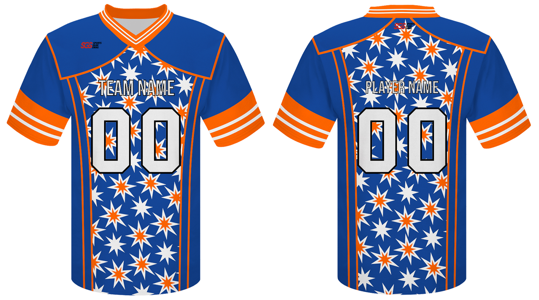 Custom colorful stars adult youth unisex football jersey - Jersey