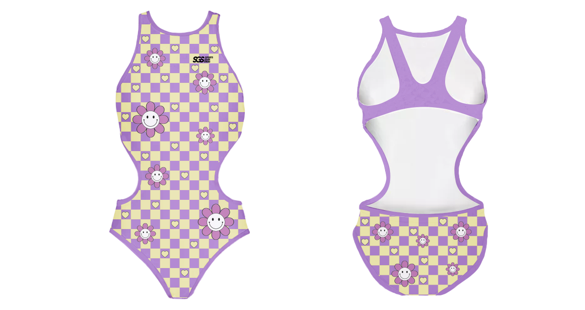 Custom youth open cut bathing suit flowery - Swimming-bathing-suits