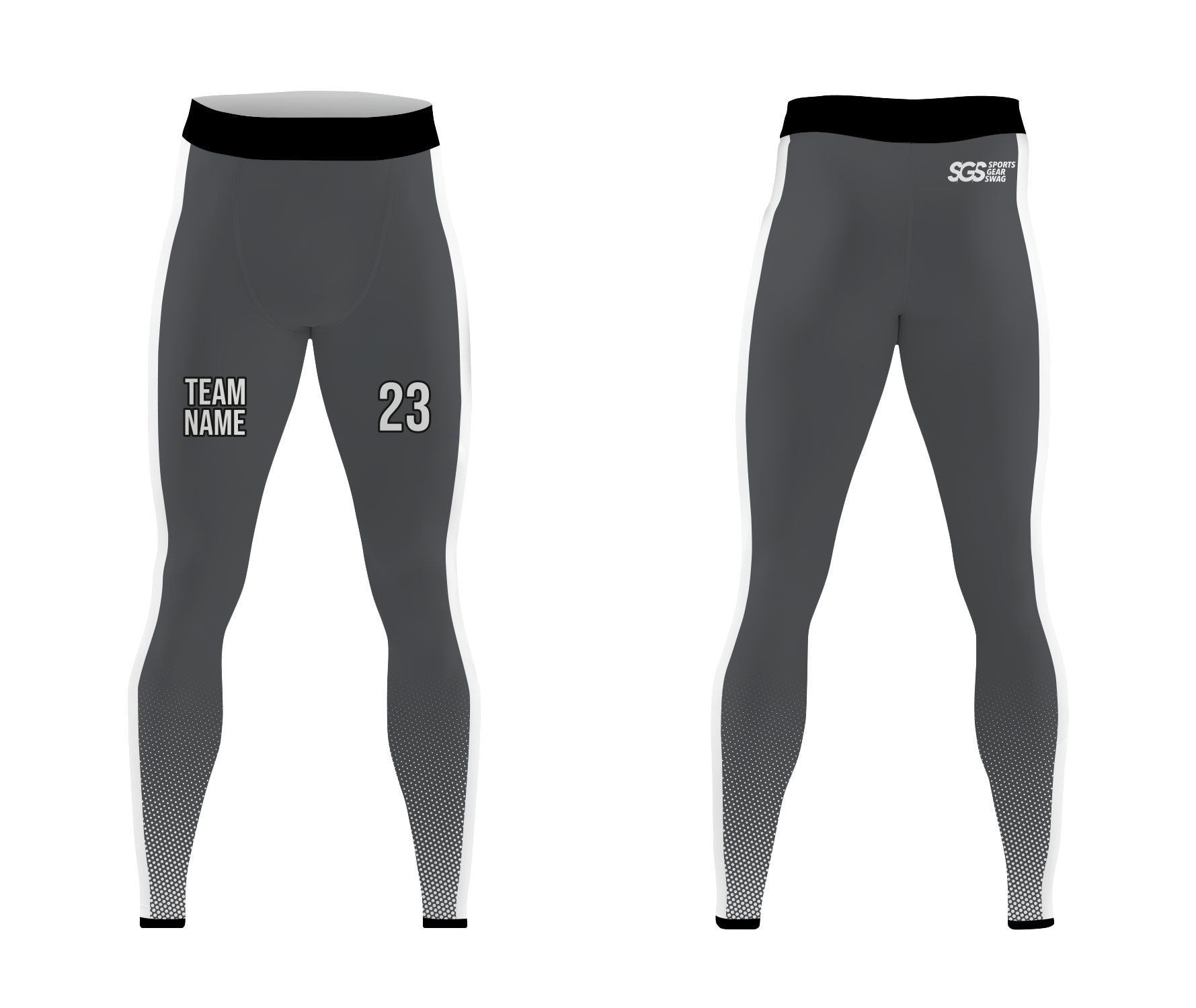 Custom fine adult youth unisex full calf compression tights - Compression-tights