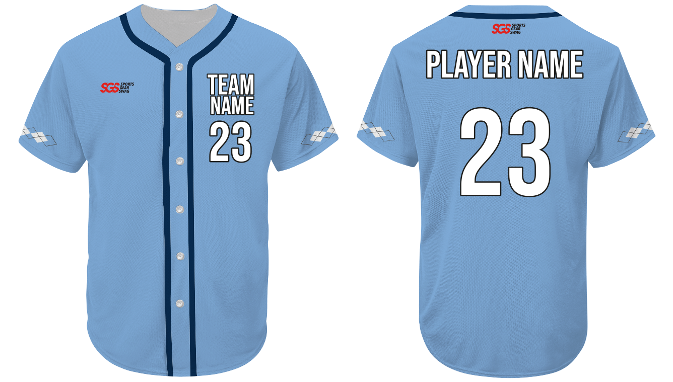 Custom  sky blue adult youth unisex full buttons softball jersey - Jersey