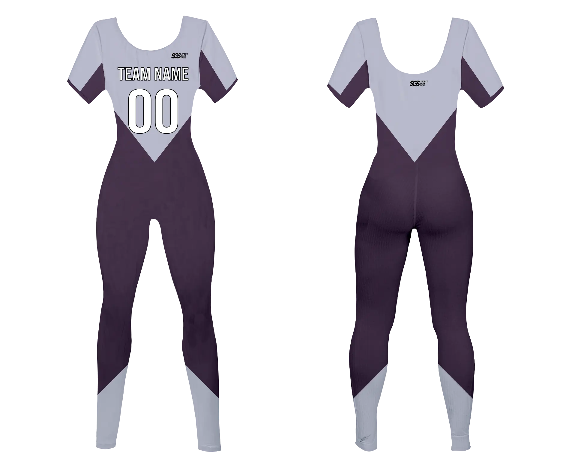 Custom women short sleeve dance bodysuit twilight plum - Dance-bodysuits