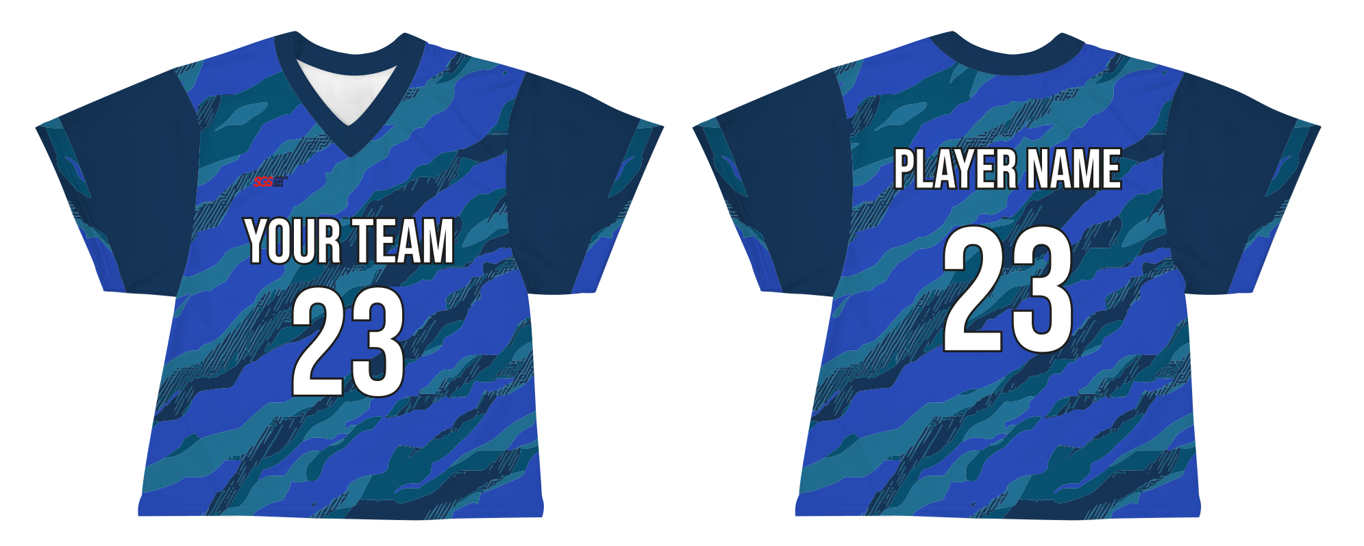 Custom diagonal camo stripes adult youth unisex lacrosse jerseys - reversible uniform - Jersey