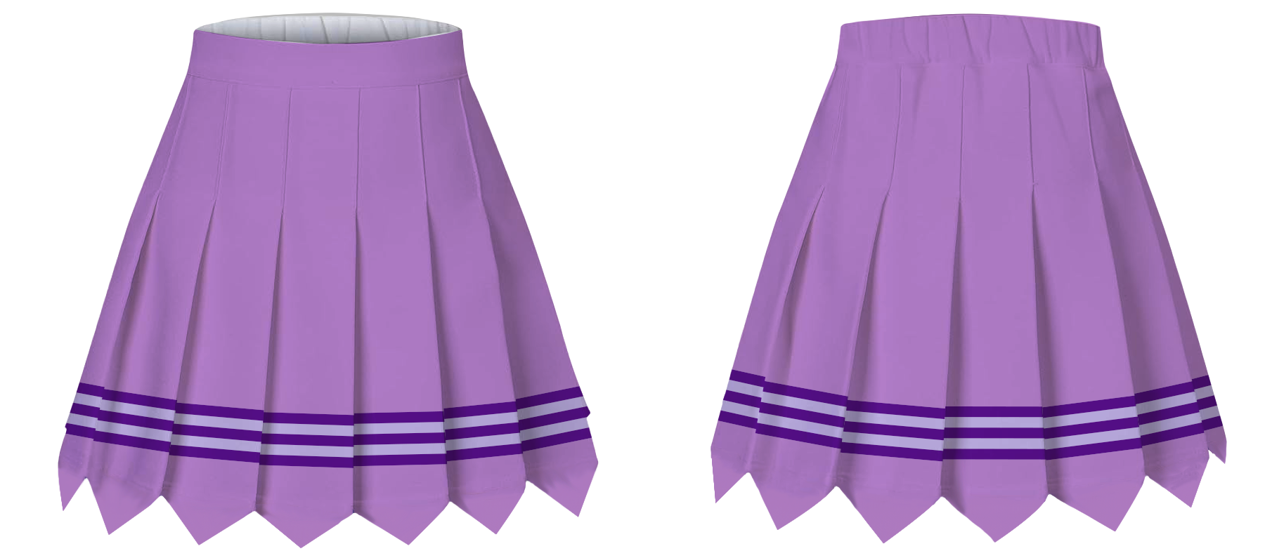Custom Purple Supreme Stripes Youth Adult Unisex Cheerleading Foldable Pointed Skirts - SKIRTS