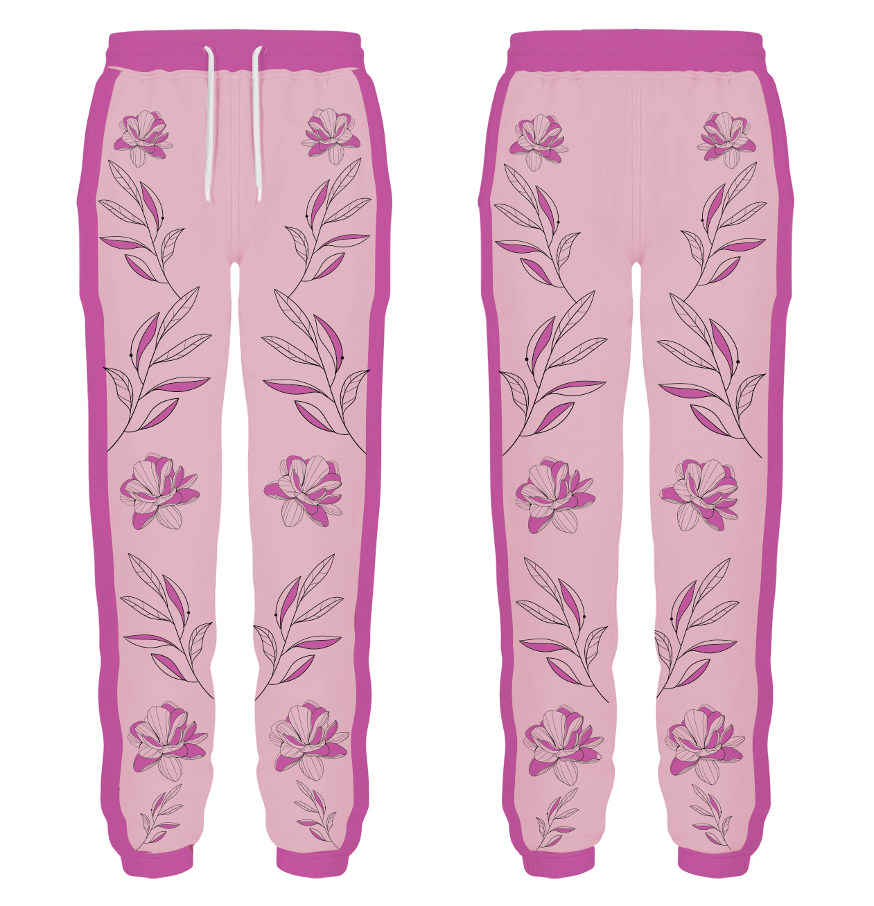 Custom flower & leaves adult youth unisex sweatpants - Sweatpant