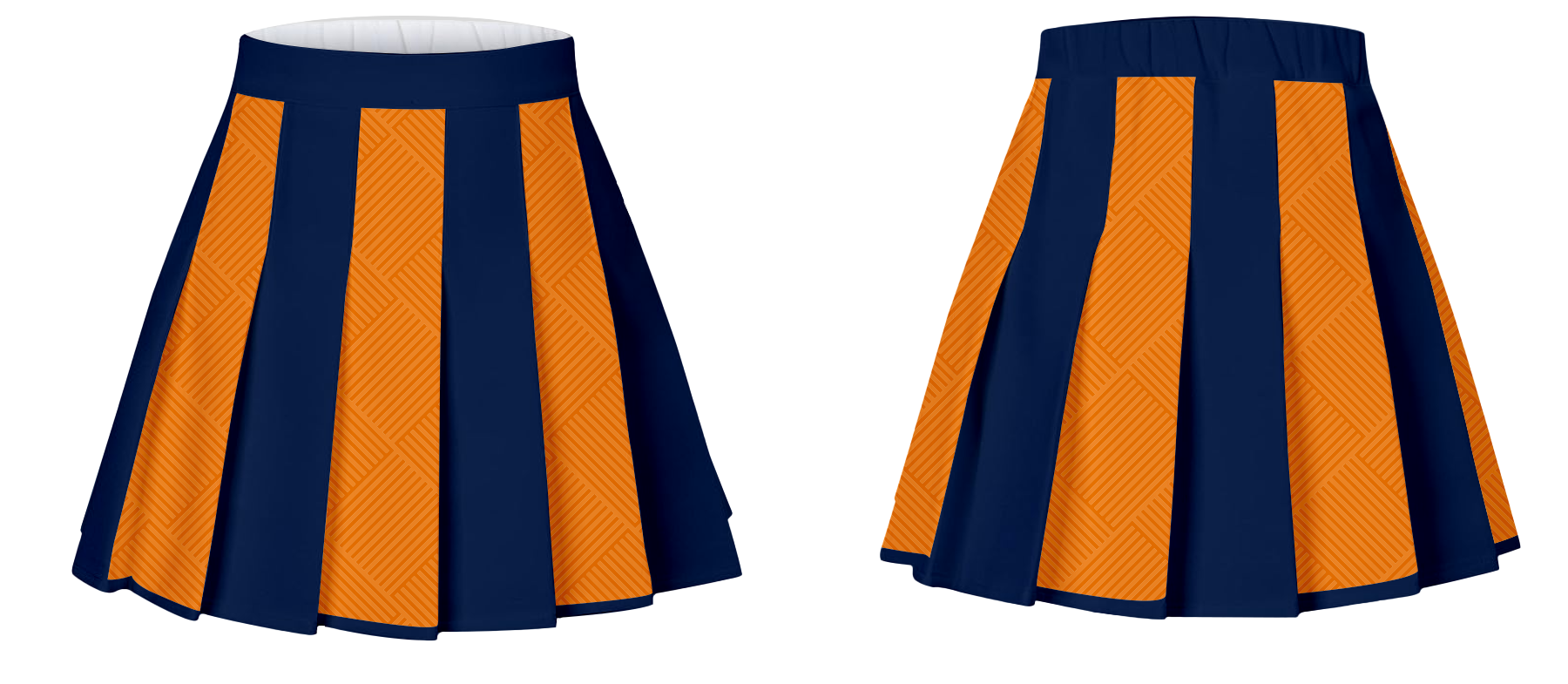 Custom pleated skirt dance uniform orange wave - Dance-skirts
