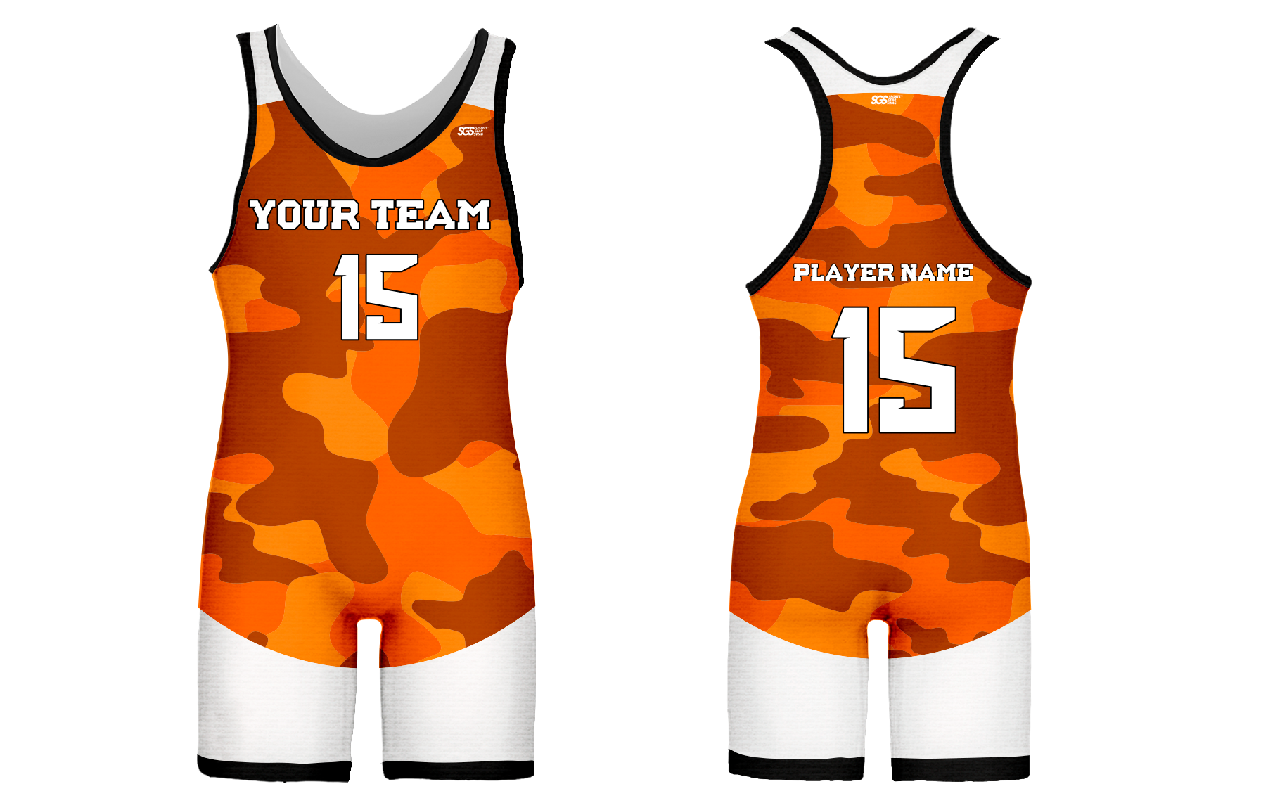 Custom tangerine recon camo adult youth unisex powerlifting singlets - Powerlifting-singlets
