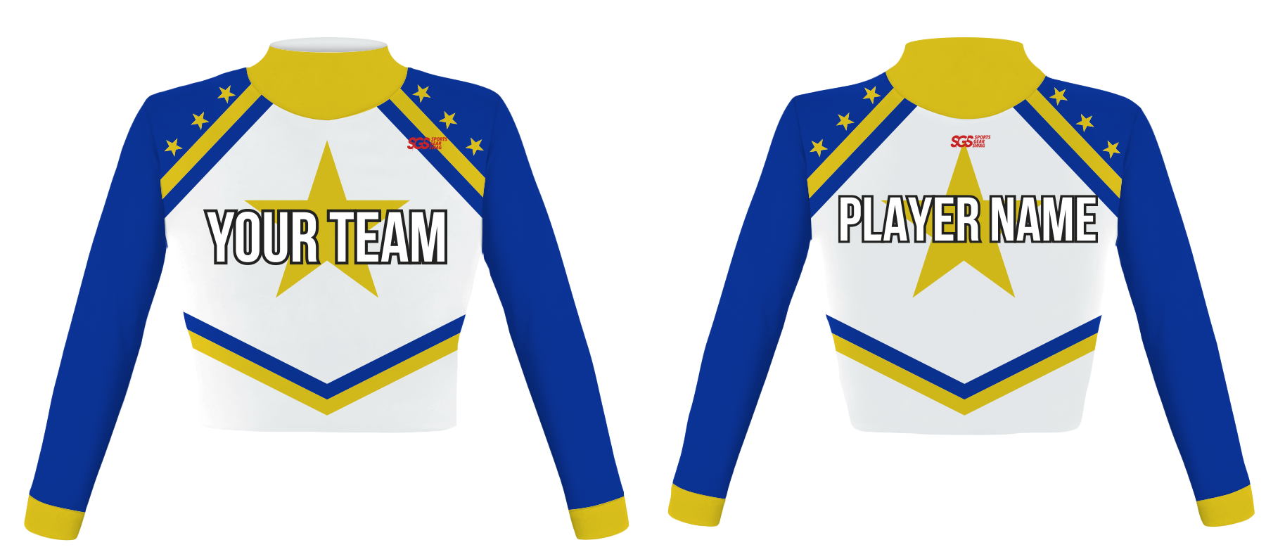 Custom bright stars adult youth unisex cheerleading  long sleeve turtle neck jersey - Jersey