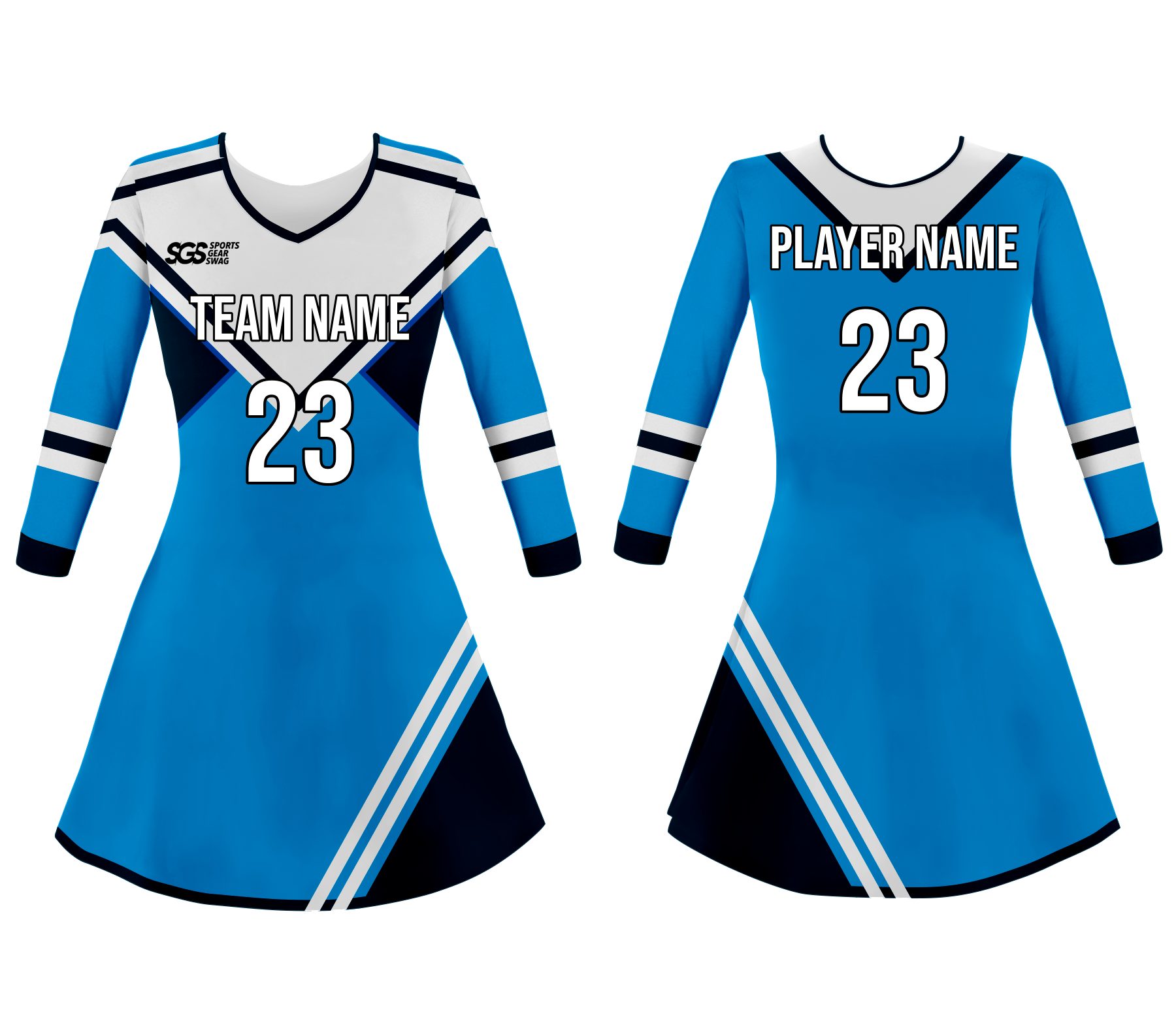 Custom stripes adult youth unisex cheerleading dresses long sleeve jersey - Cheerleading-dress
