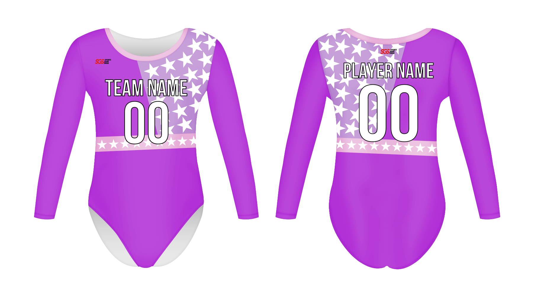 Custom women long sleeve one piece dance uniform lavander move - Dance-jerseys