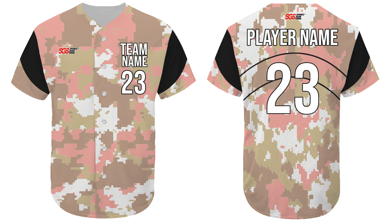 Custom double-curve camo adult youth unisex baseball jersey - Jersey