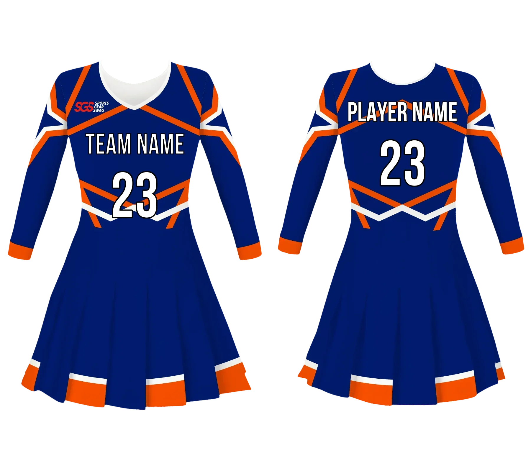 Custom adult youth unisex long sleeve cheerleading dress modshape threads - Cheerleading-dress