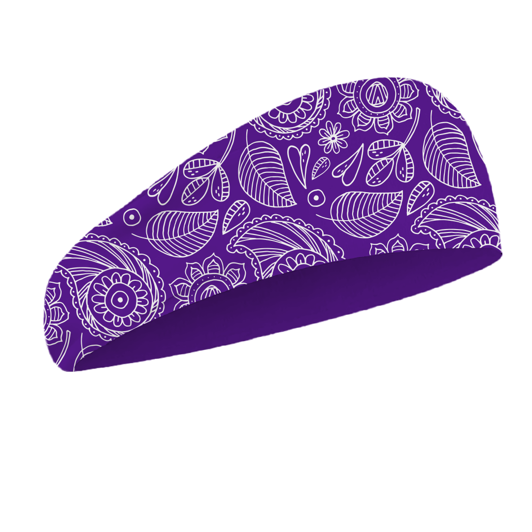 Custom leafy design yoga headband - Yoga-headband