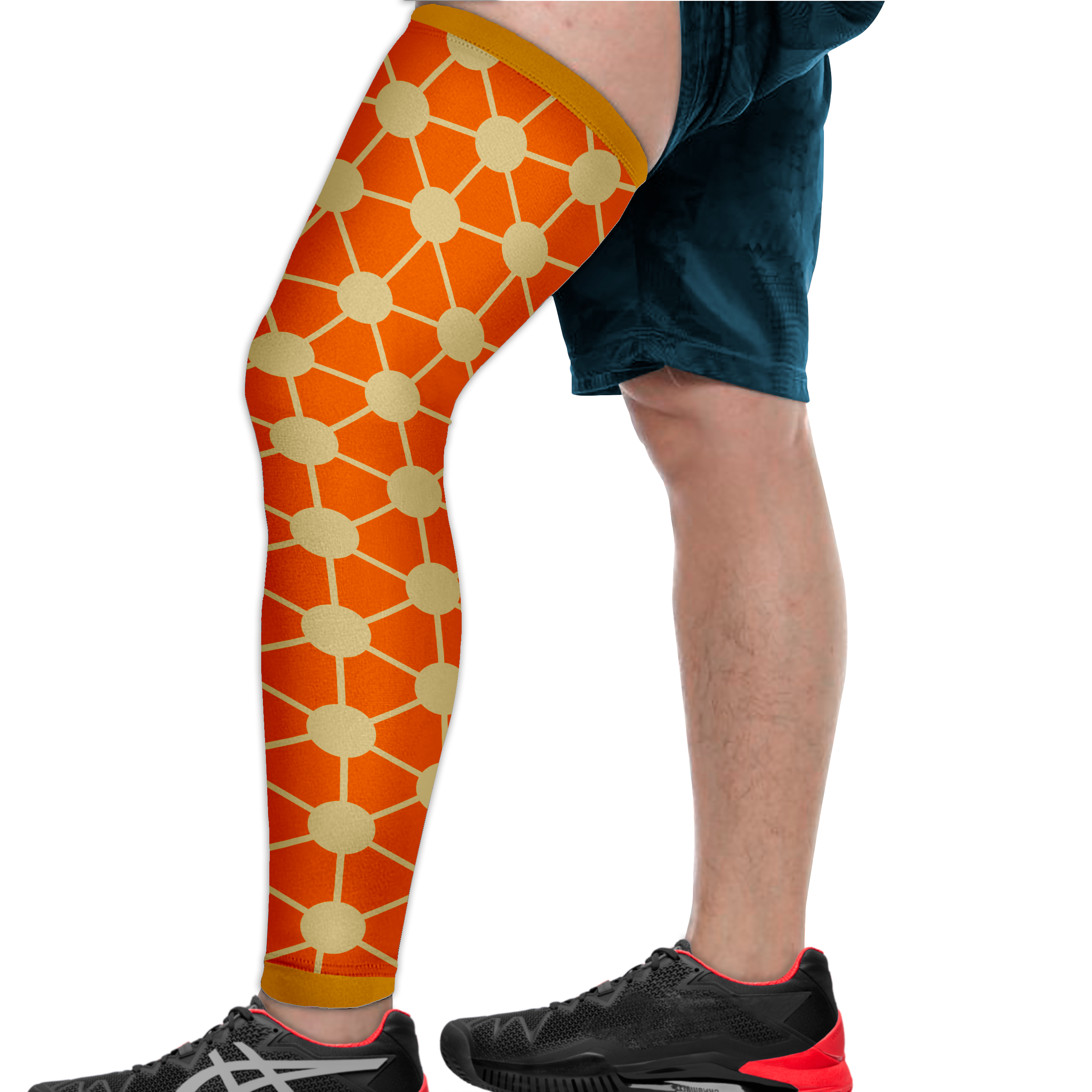 Custom yellow pattern adult youth unisex full leg sleeve - Leg-sleeve