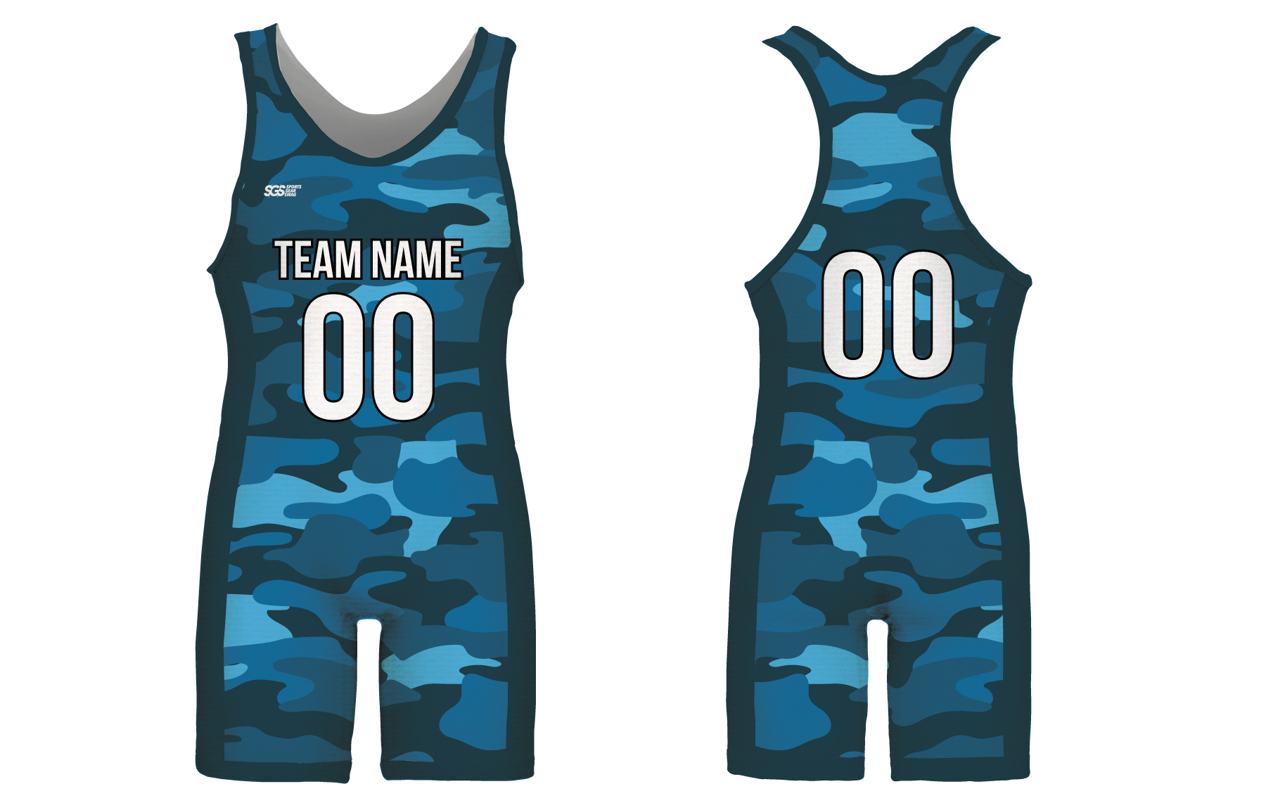 Custom wrestling singlets adult youth unisex arctic camo - Wrestling-singlets