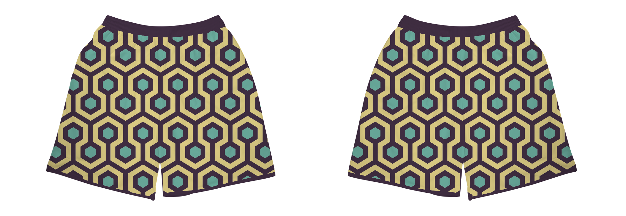 Custom incomplete hexagon shapes adult youth unisex lacrosse shorts - Short