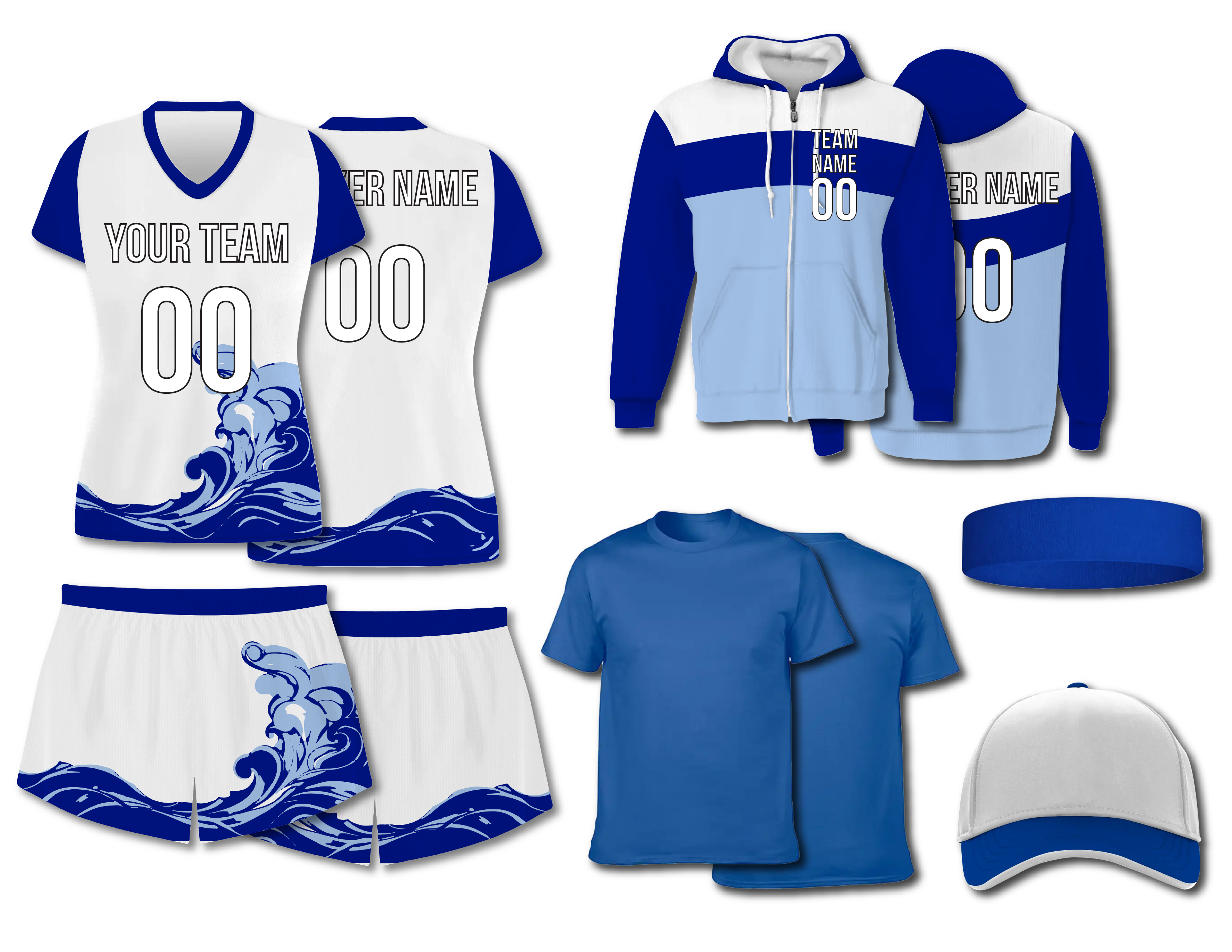 Custom waves nature adult youth volleyball jersey - Jersey