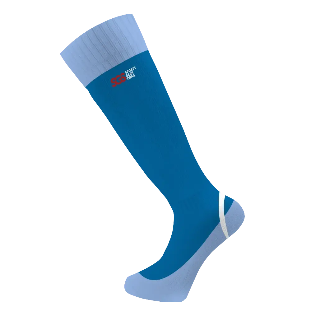Custom adult youth unisex softball full calf socks elegant blue - Socks
