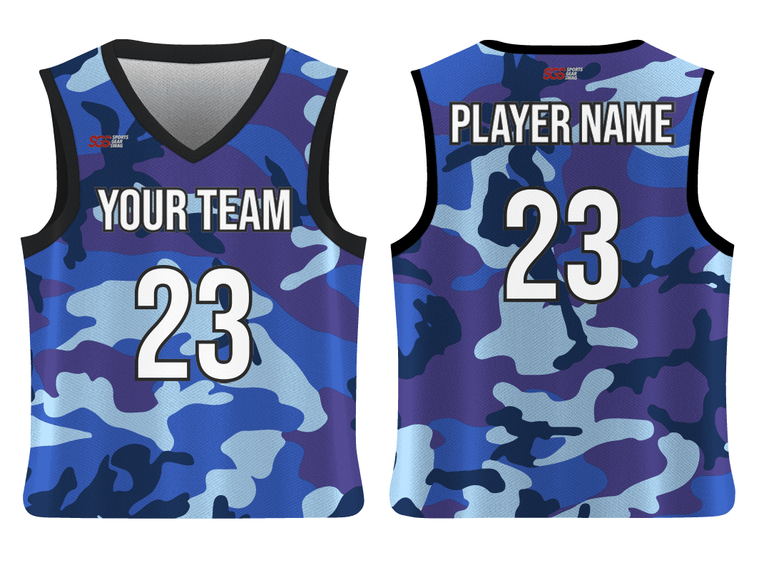 Custom night sky camo adult youth unisex basketball jersey - reversible uniform - Jersey