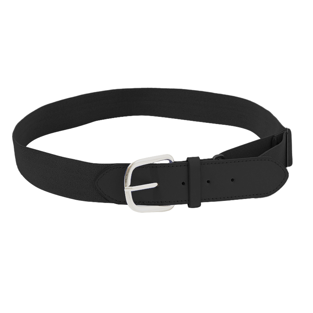 Black  adult youth unisex baseball leather belt - Baseball-belts