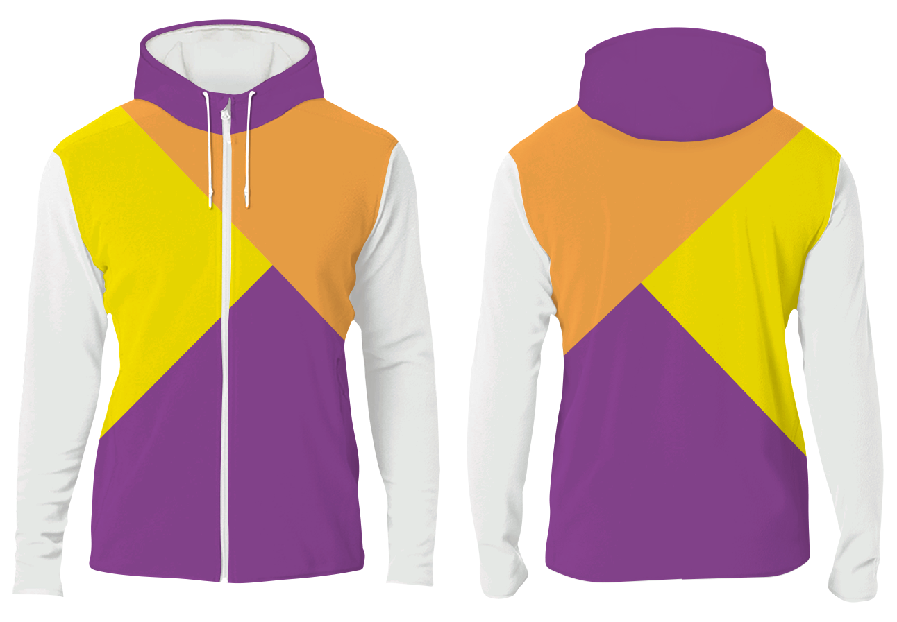 Custom tri-section full-zip adult youth unisex hooded jacket - Jacket