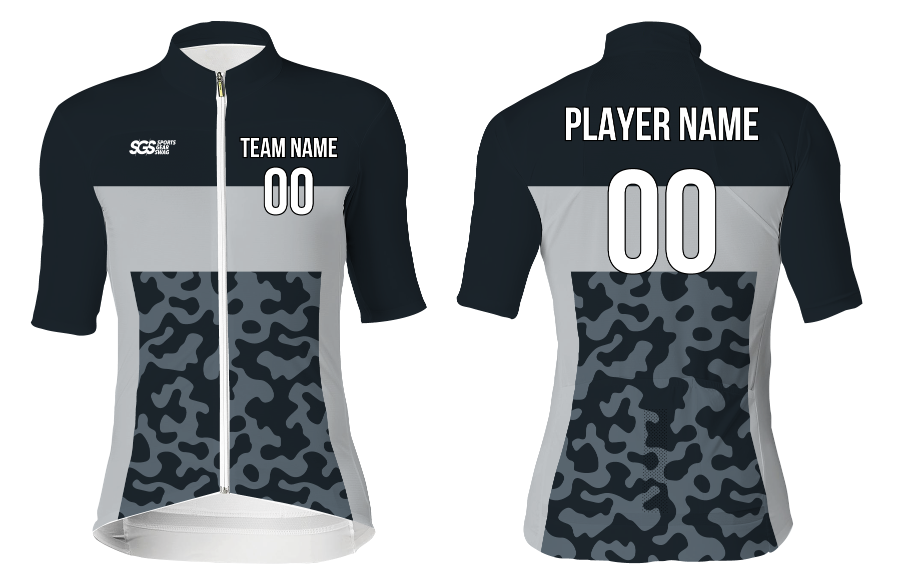 Custom cycling short sleeve adult youth unisex stylish shadow camo - Jersey