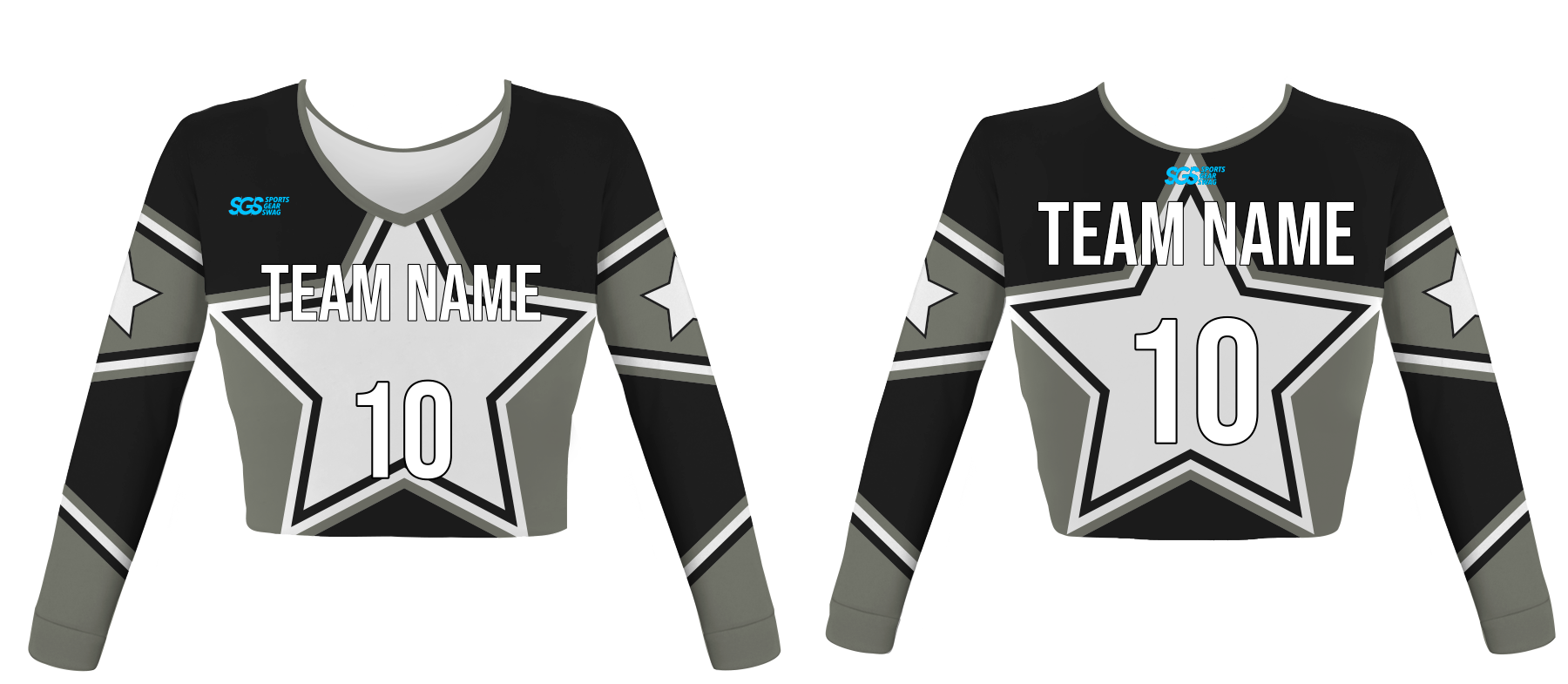 Custom night sky star youth adult unisex cheerleading long sleeve crop top jersey - Jersey