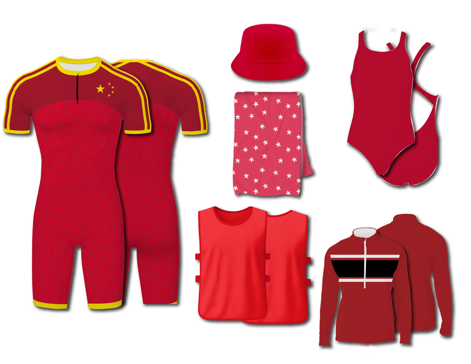Custom water men speed suit red star streak - Men-water-speed-suits