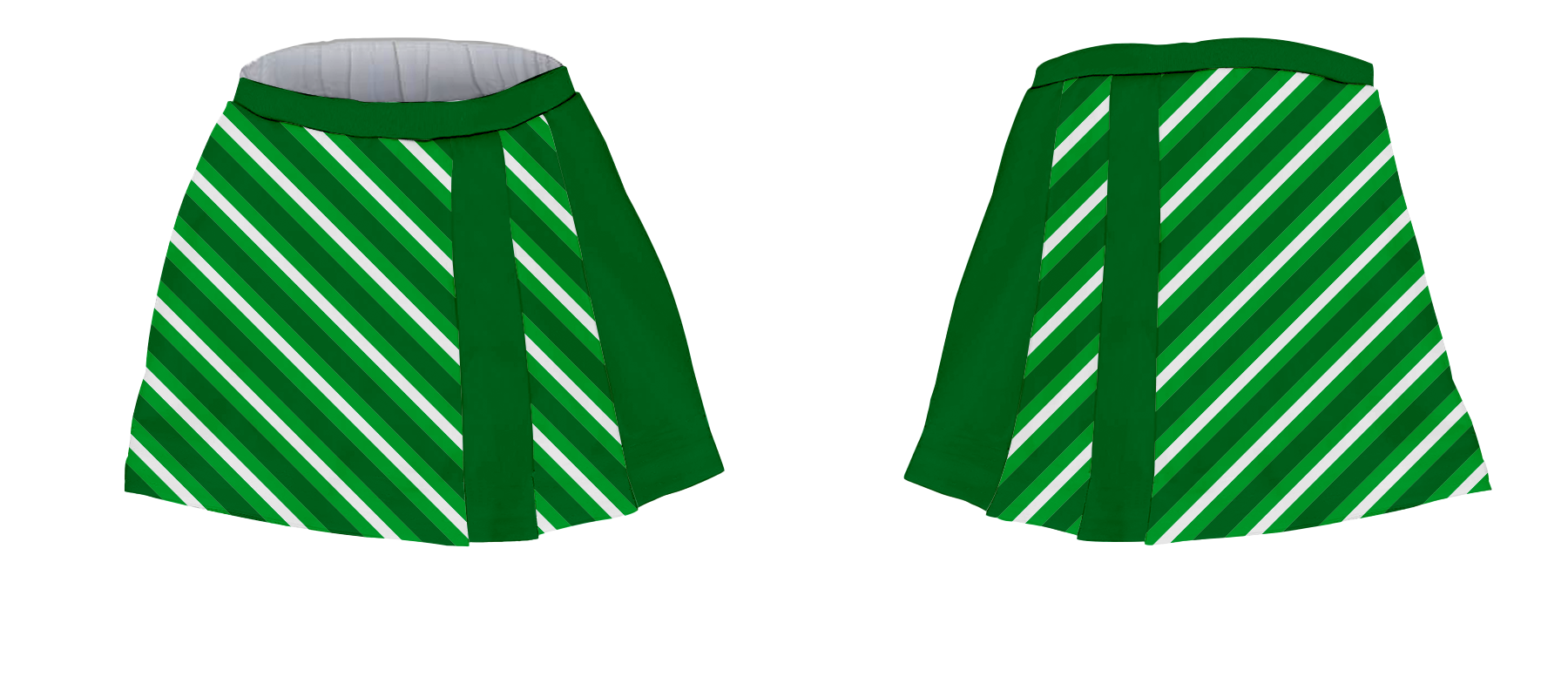 Custom semi pleated skirt dance uniform green gradient - Dance-skirts
