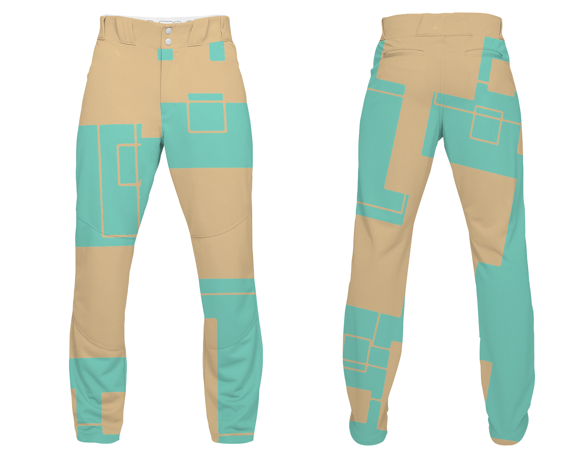Custom square abstract adult youth unisex softball pants - Softball-pants