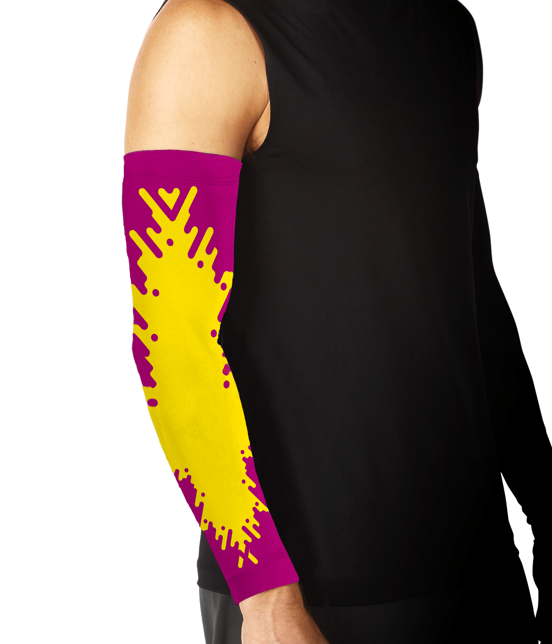 Custom yellow inked adult youth unisex full arm sleeve - Arm-sleeve