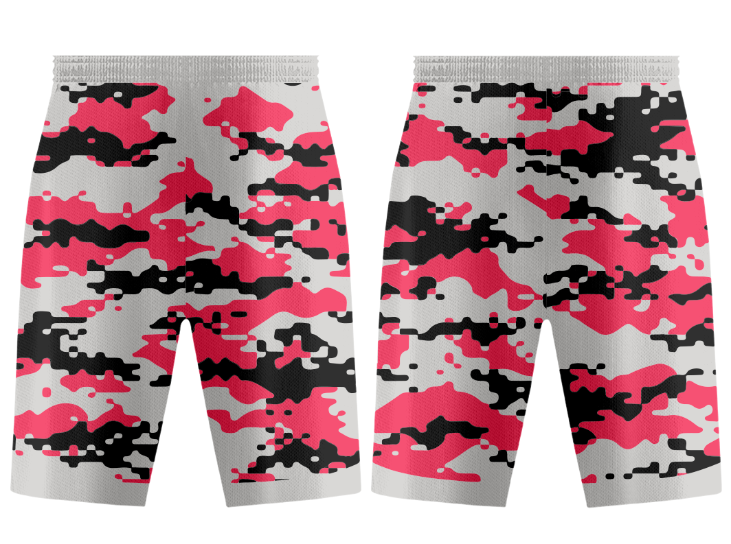 Custom vivid camo adult youth unisex basketball shorts - reversible uniform - Short
