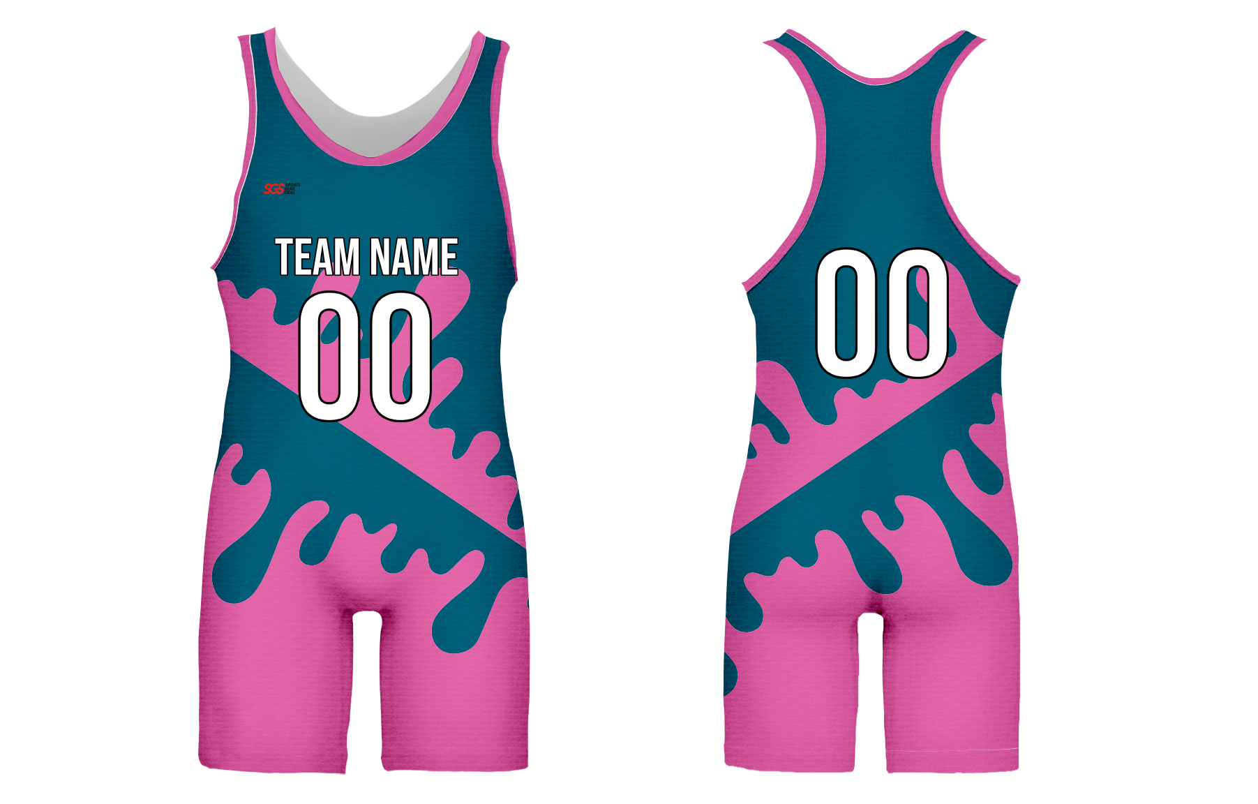 Custom  pinkish abstract adult youth unisex wrestling singlets - Wrestling-singlets
