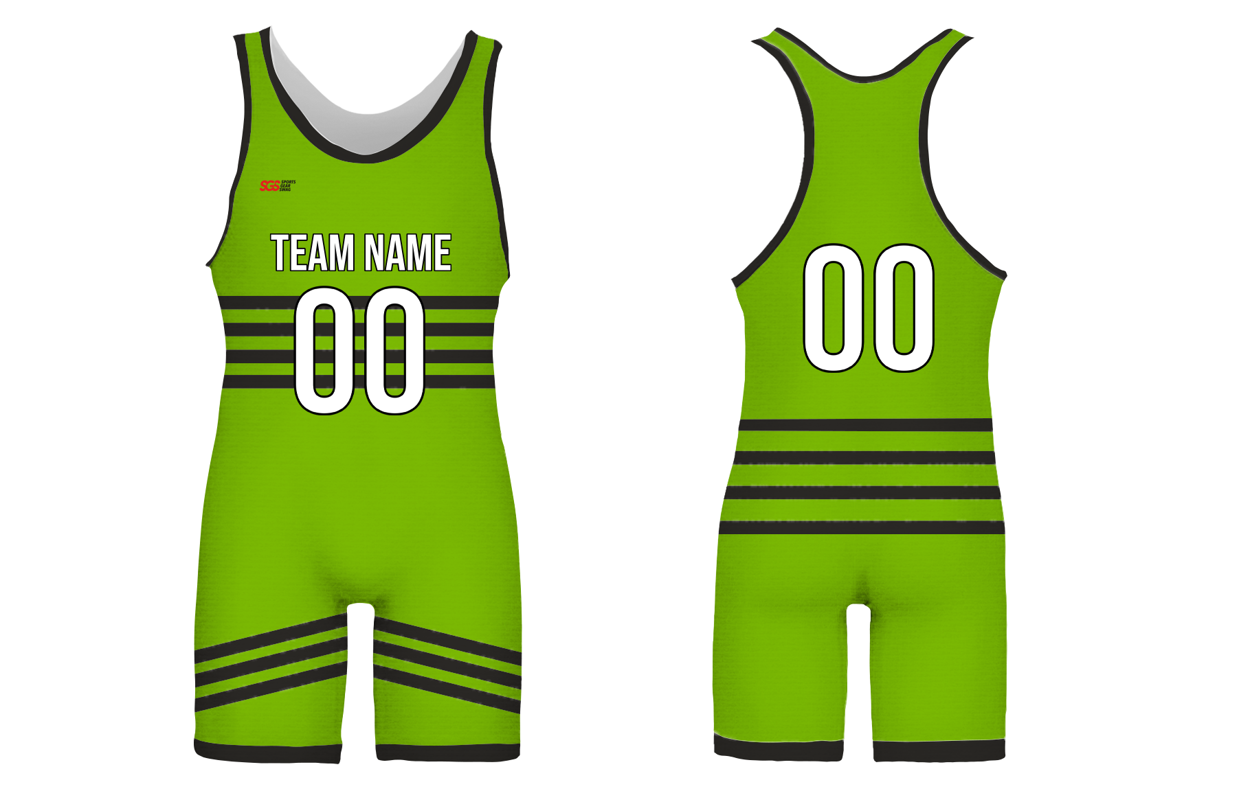 Custom apple green adult youth unisex wrestling singlets - Wrestling-singlets