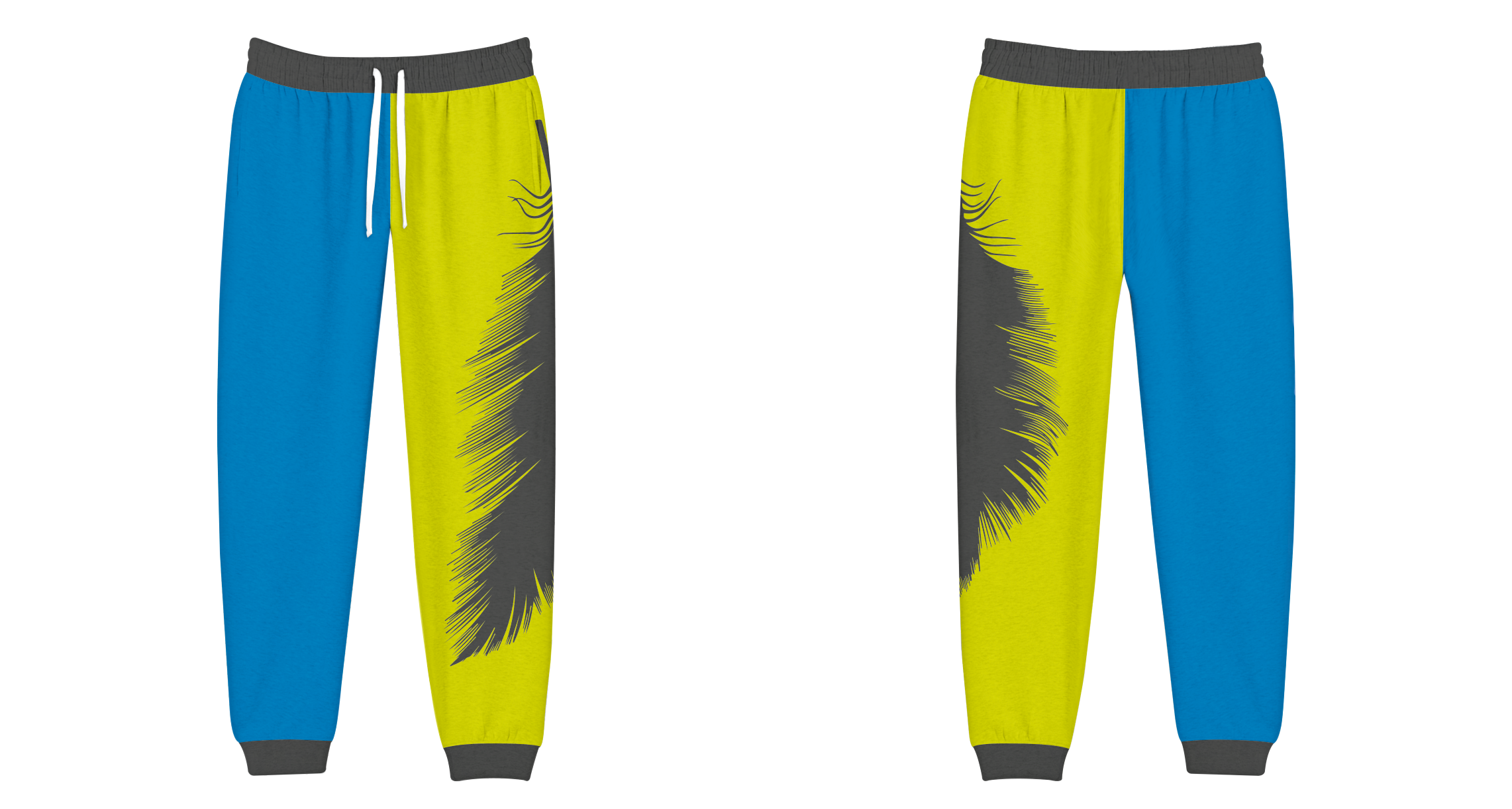 Custom black feather adult youth unisex cheerleading pants - Cheerleading-pants