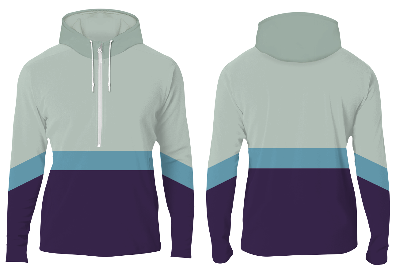 Custom half-zip segment stripe adult youth unisex hoodie - Hoodie