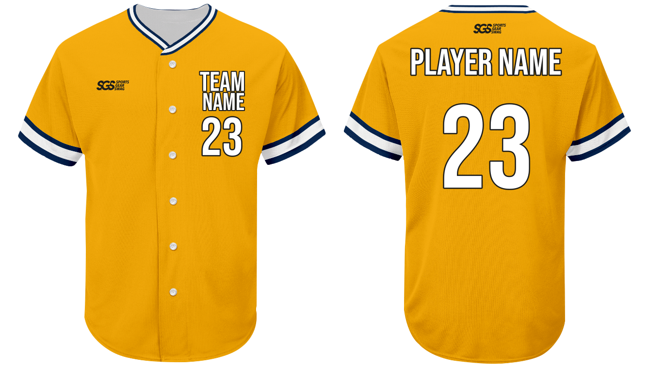 Custom golden horizon adult youth unisex full buttons baseball jersey - Jersey