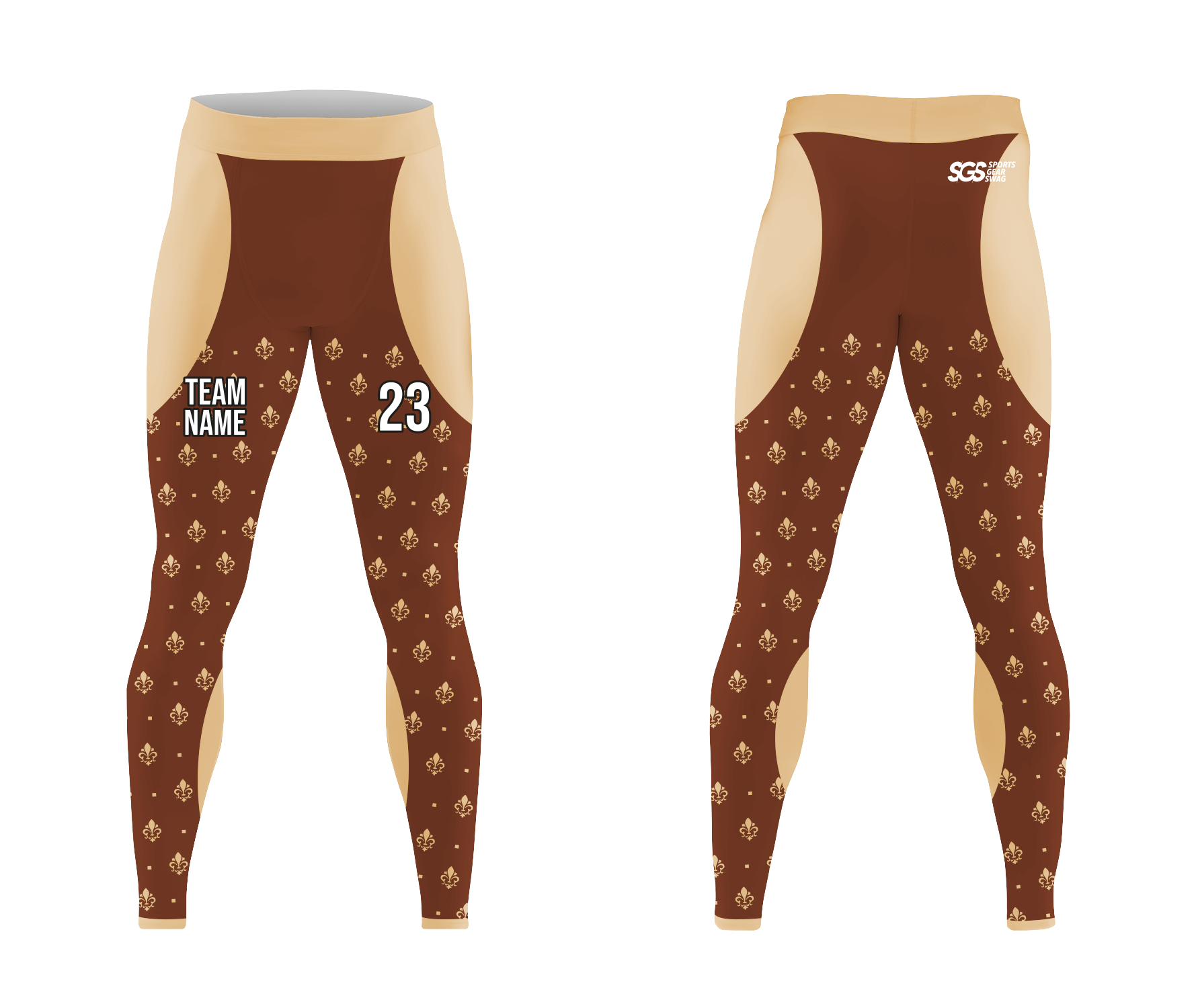 Custom moisture-wicking adult youth unisex full calf compression tights - Compression-tights