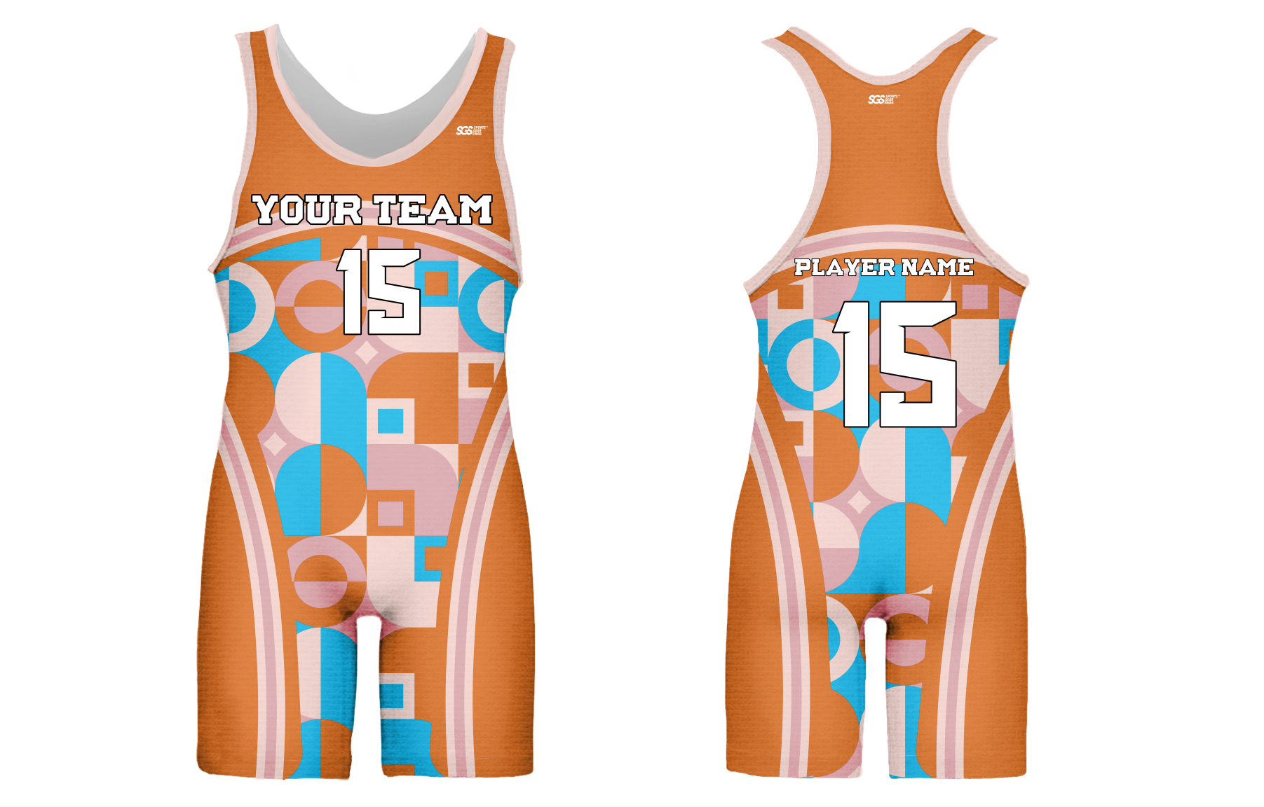 Custom adult youth unisex powerlifting suits circles and squares - Powerlifting-singlets