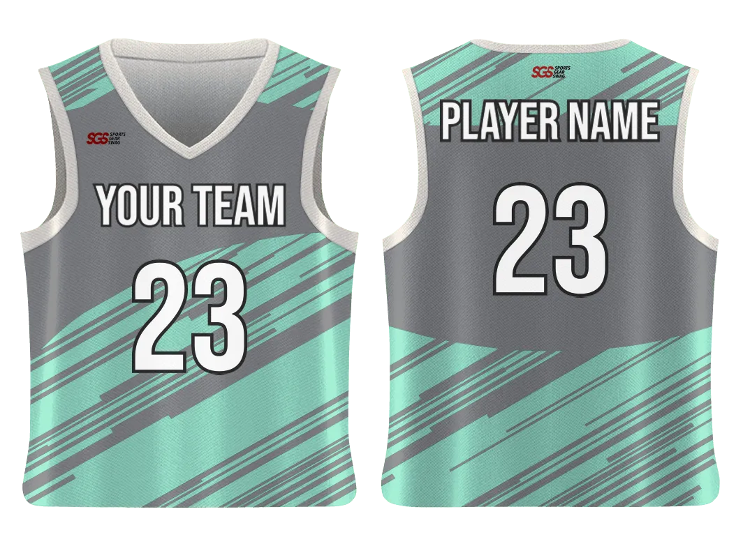 Custom ribbon stripe adult youth unisex basketball jersey - reversible uniform - Jersey